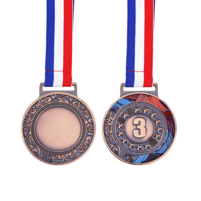 Custom Metal Award Medal with Neck Ribbon
