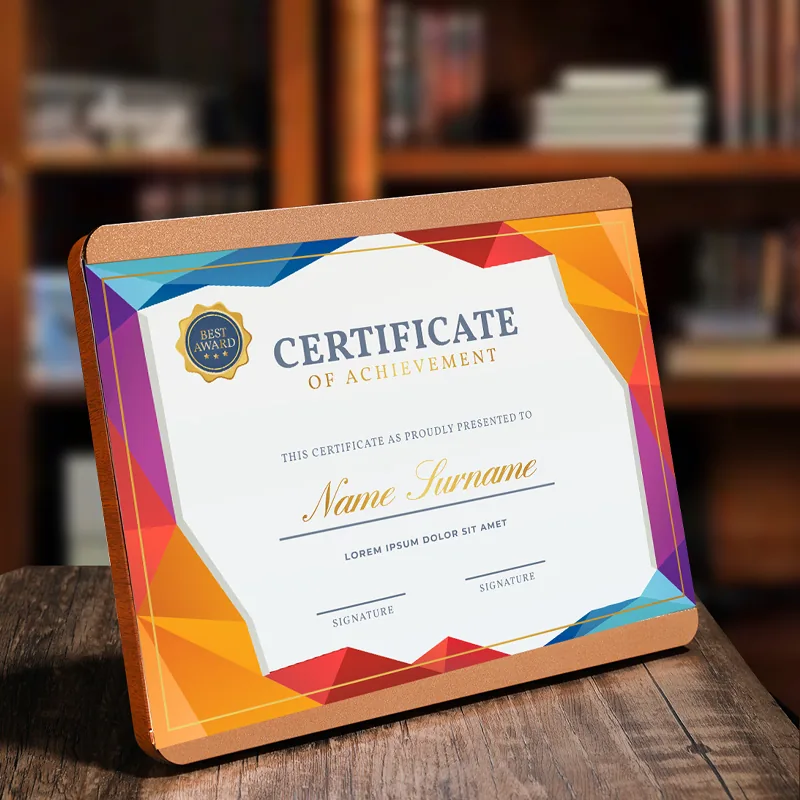 Sapele A3/A4/A5 Award Plaque