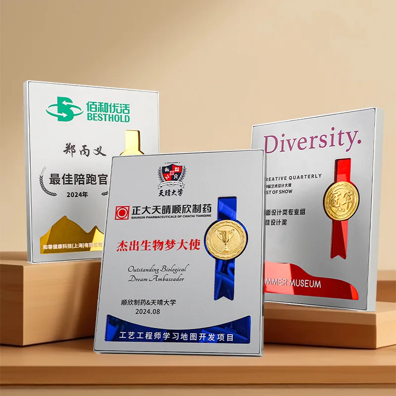 Silver Frame Ribbon Award Plaque